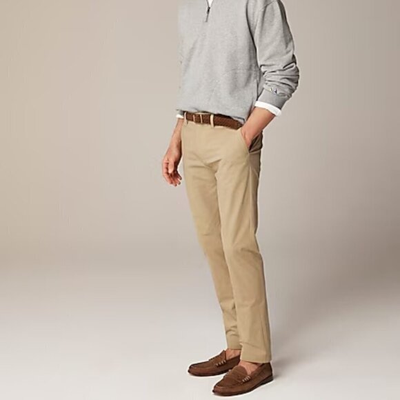 J. Crew Men's 484 Slim Fit Tampered Leg Tech Pants Khaki Size 30x30 NWT - Picture 2 of 9